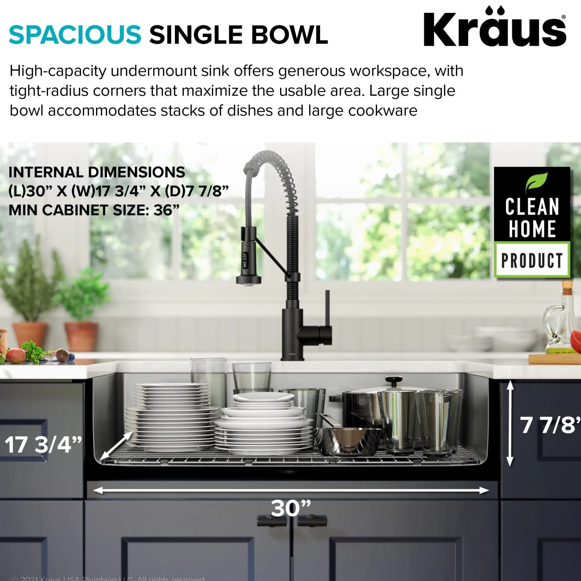 32" Undermount 16 Gauge Stainless Steel Single Bowl Kitchen Sink