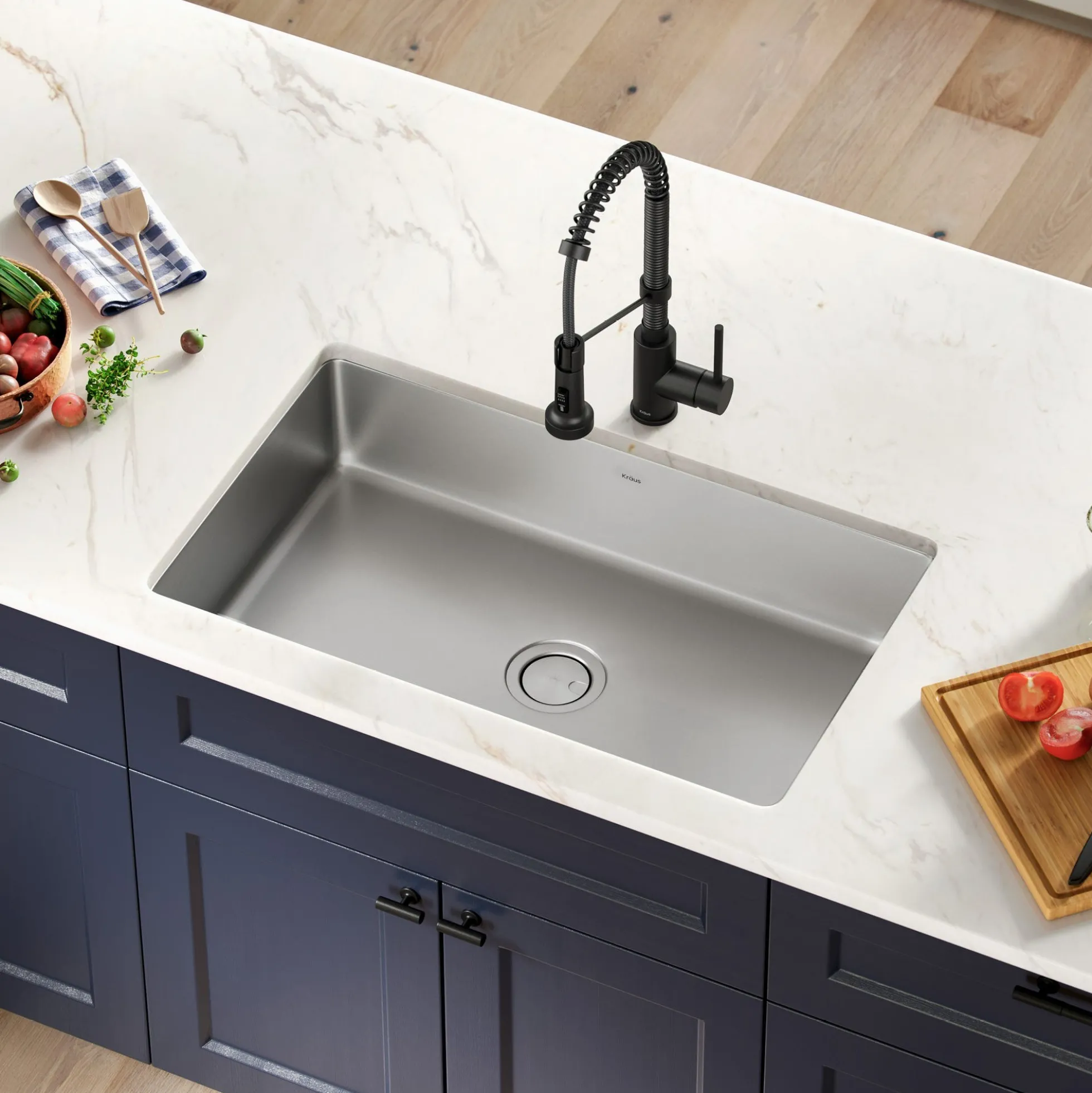 32" Undermount 16 Gauge Stainless Steel Single Bowl Kitchen Sink