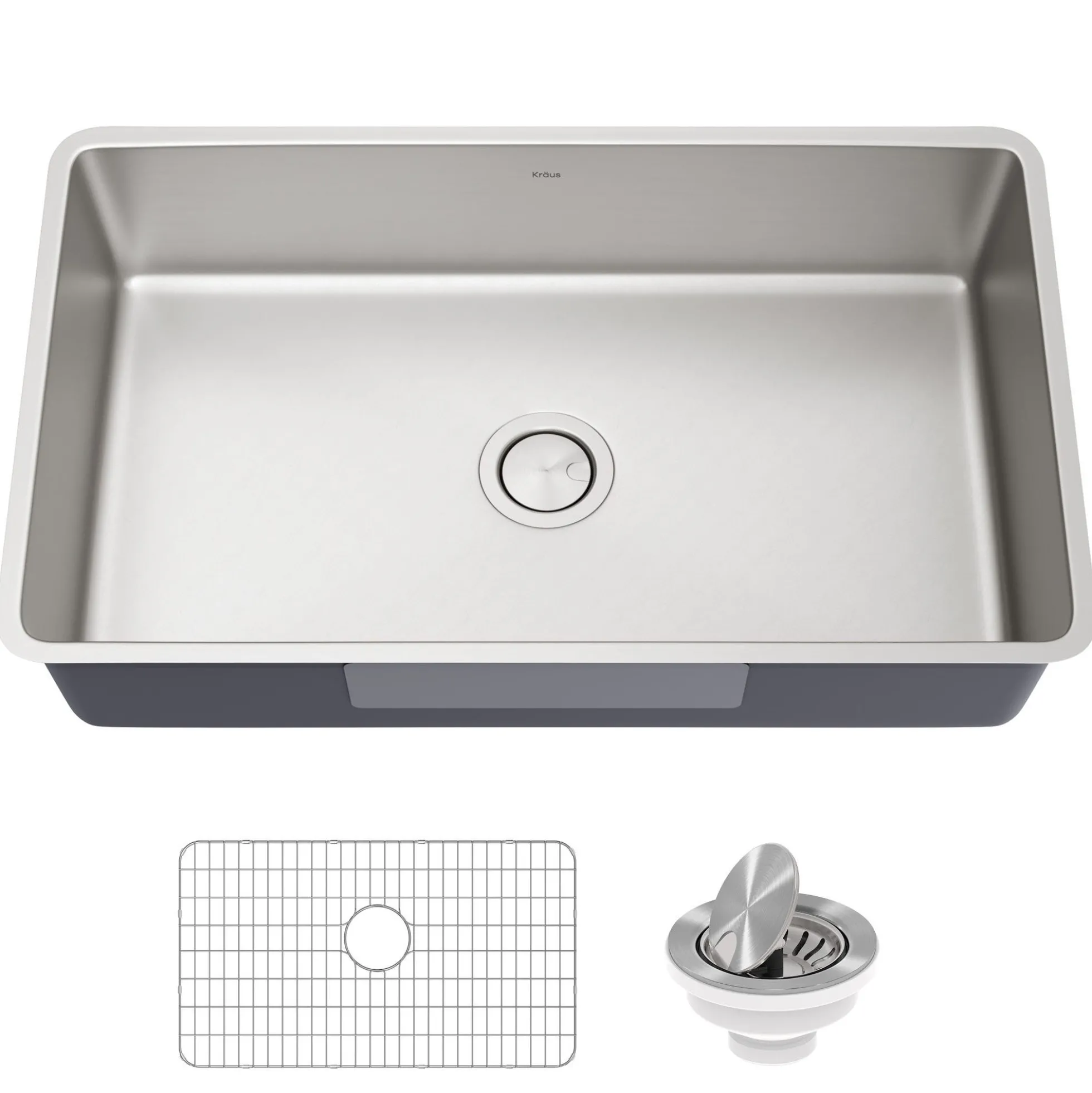 32" Undermount 16 Gauge Stainless Steel Single Bowl Kitchen Sink
