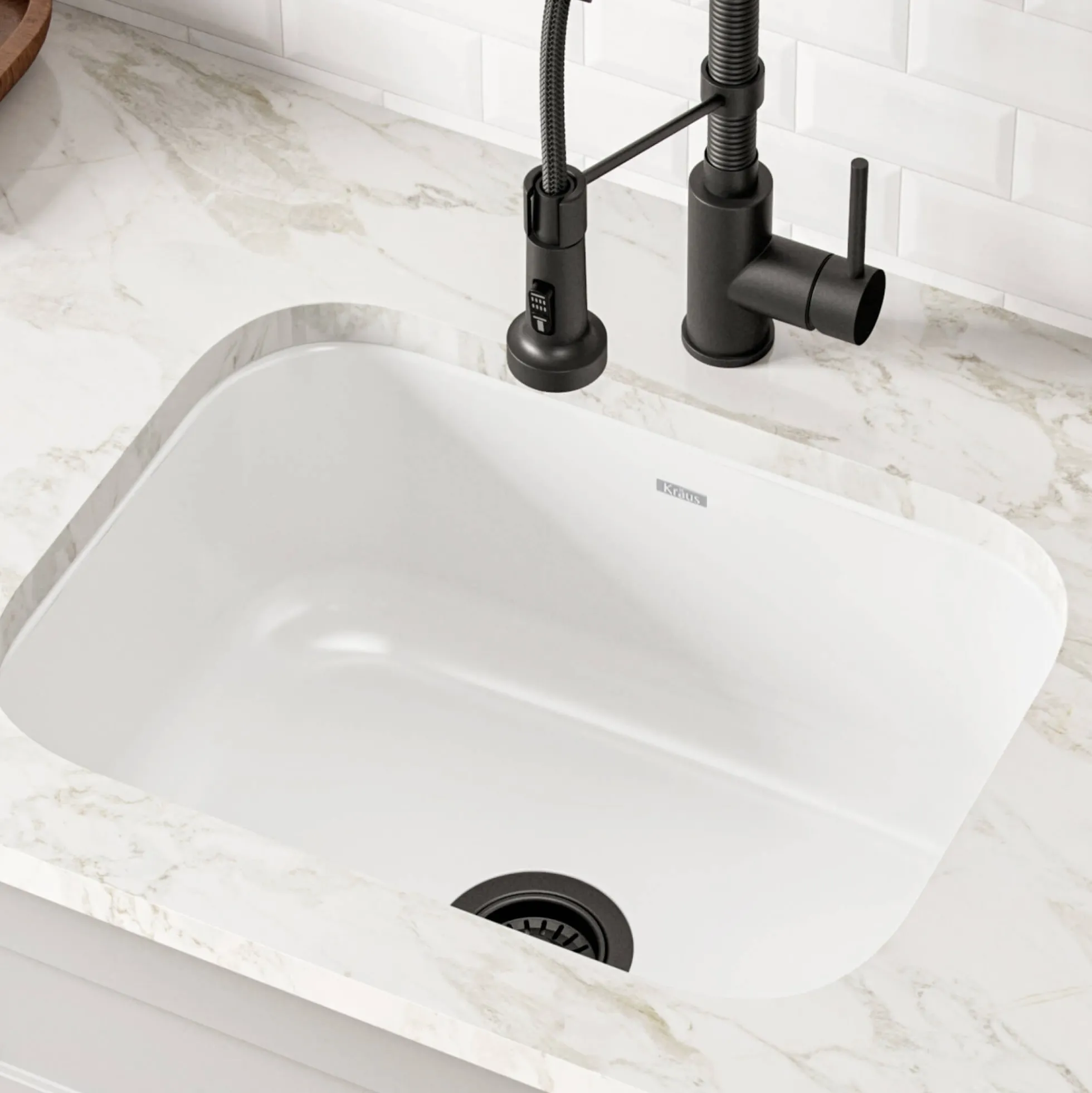 22" Undermount Porcelain Enameled Steel Single Bowl Kitchen Sink in White