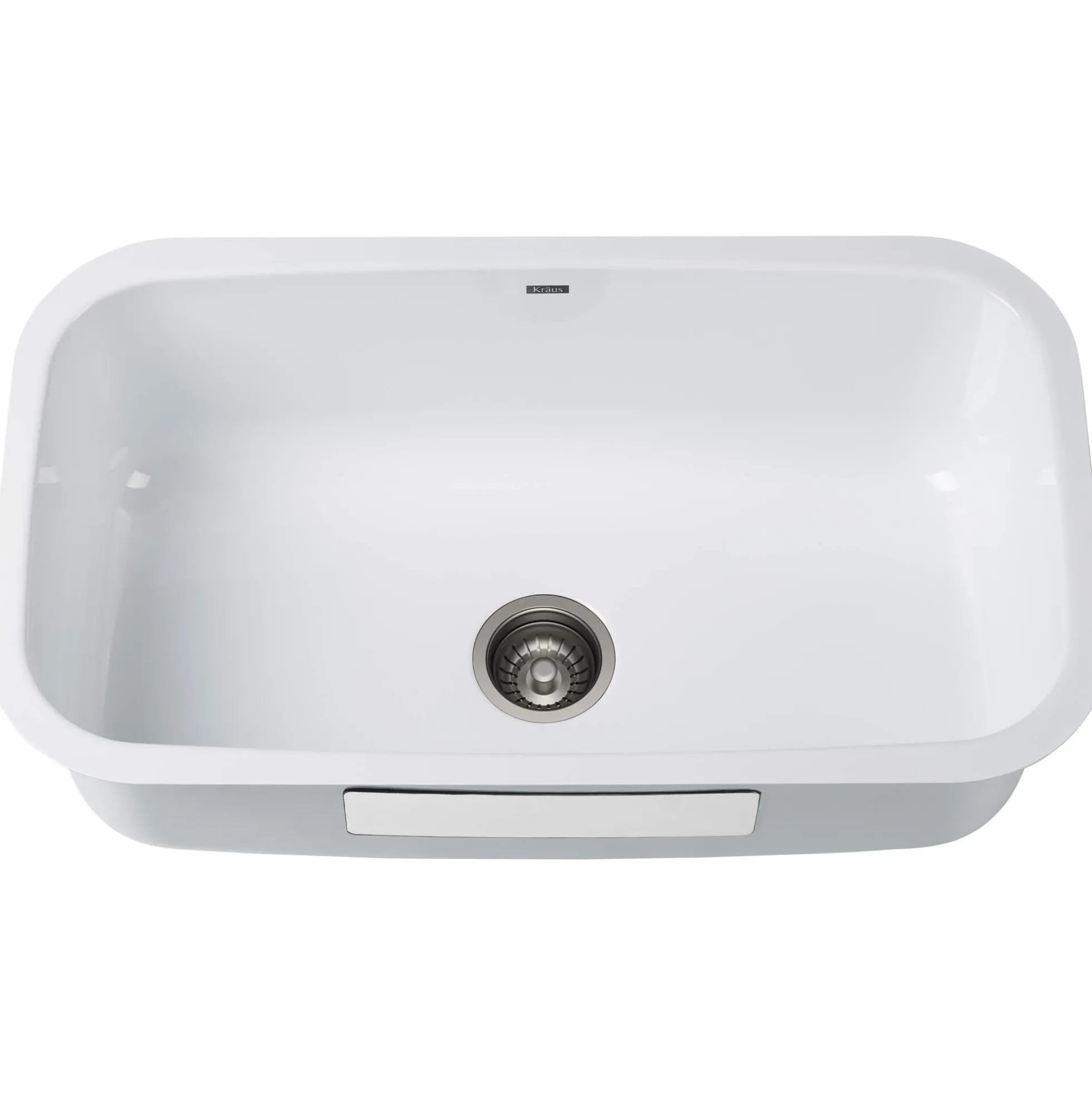 31 1/2" Undermount Porcelain Enameled Steel Single Bowl Kitchen Sink in White