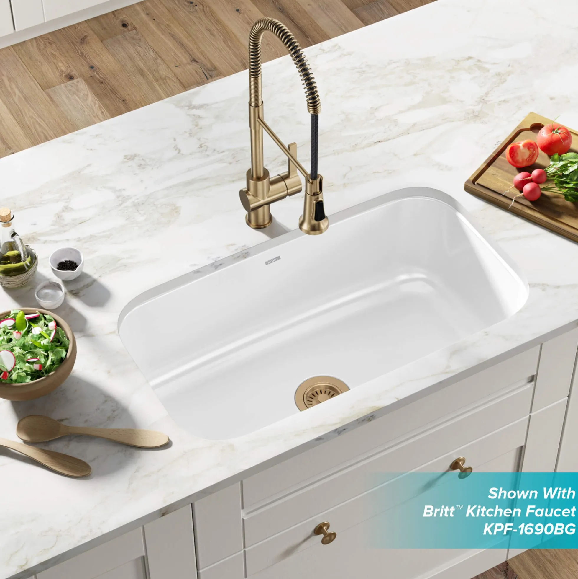 31 1/2" Undermount Porcelain Enameled Steel Single Bowl Kitchen Sink in White