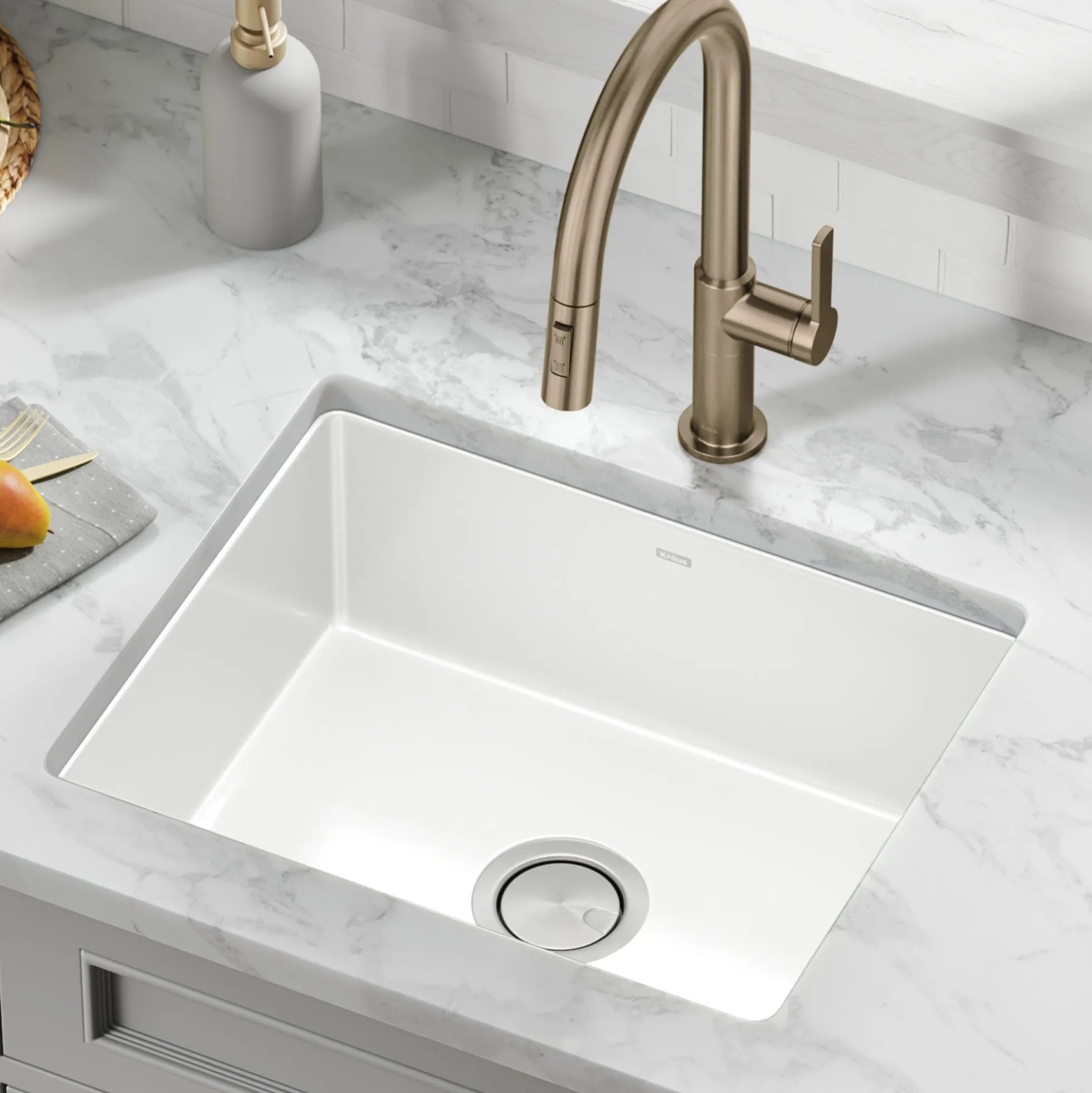 21” Undermount Porcelain Enameled Steel Single Bowl Kitchen Sink in White