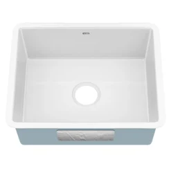 21” Undermount Porcelain Enameled Steel Single Bowl Kitchen Sink in White