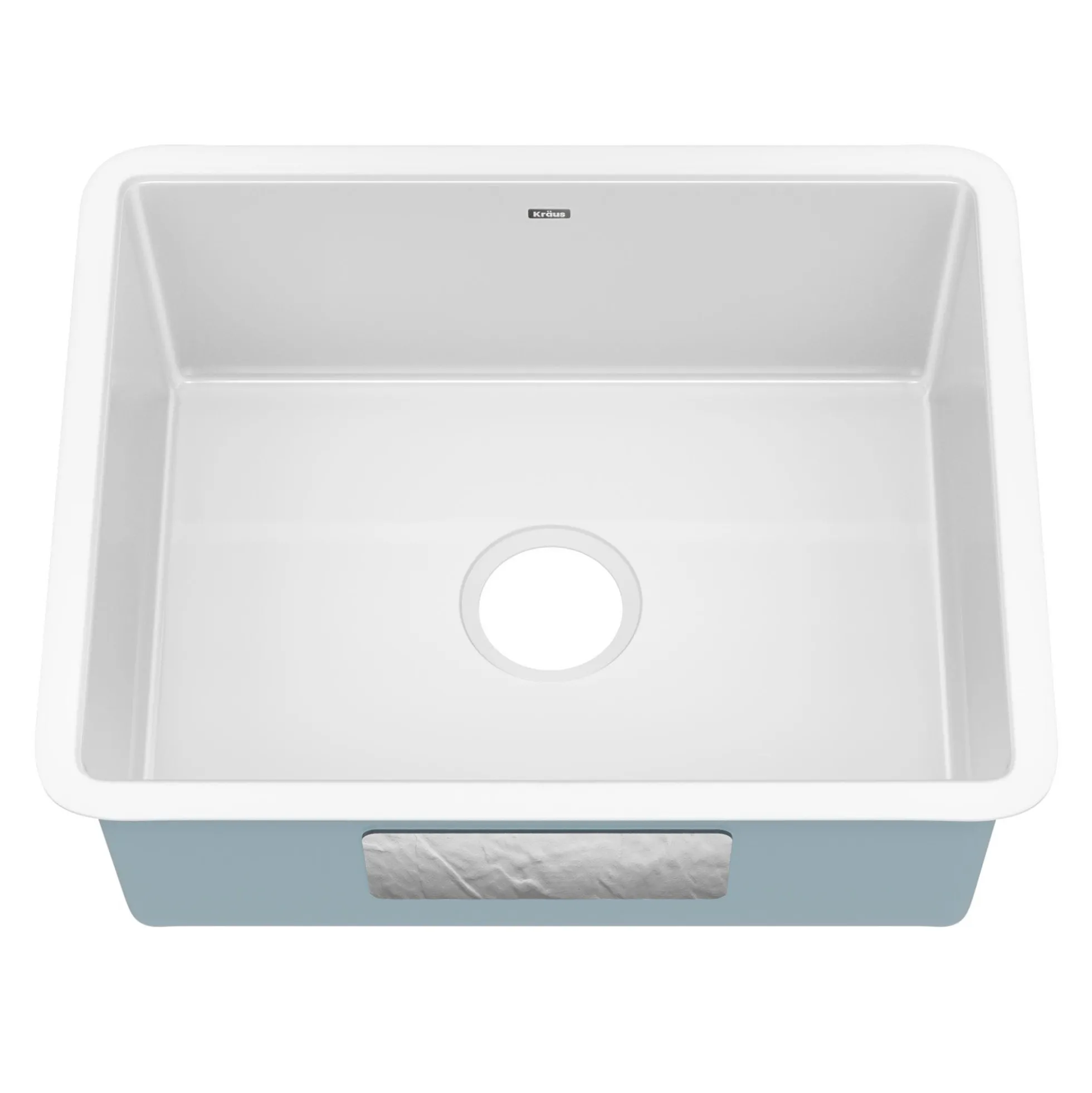 21” Undermount Porcelain Enameled Steel Single Bowl Kitchen Sink in White
