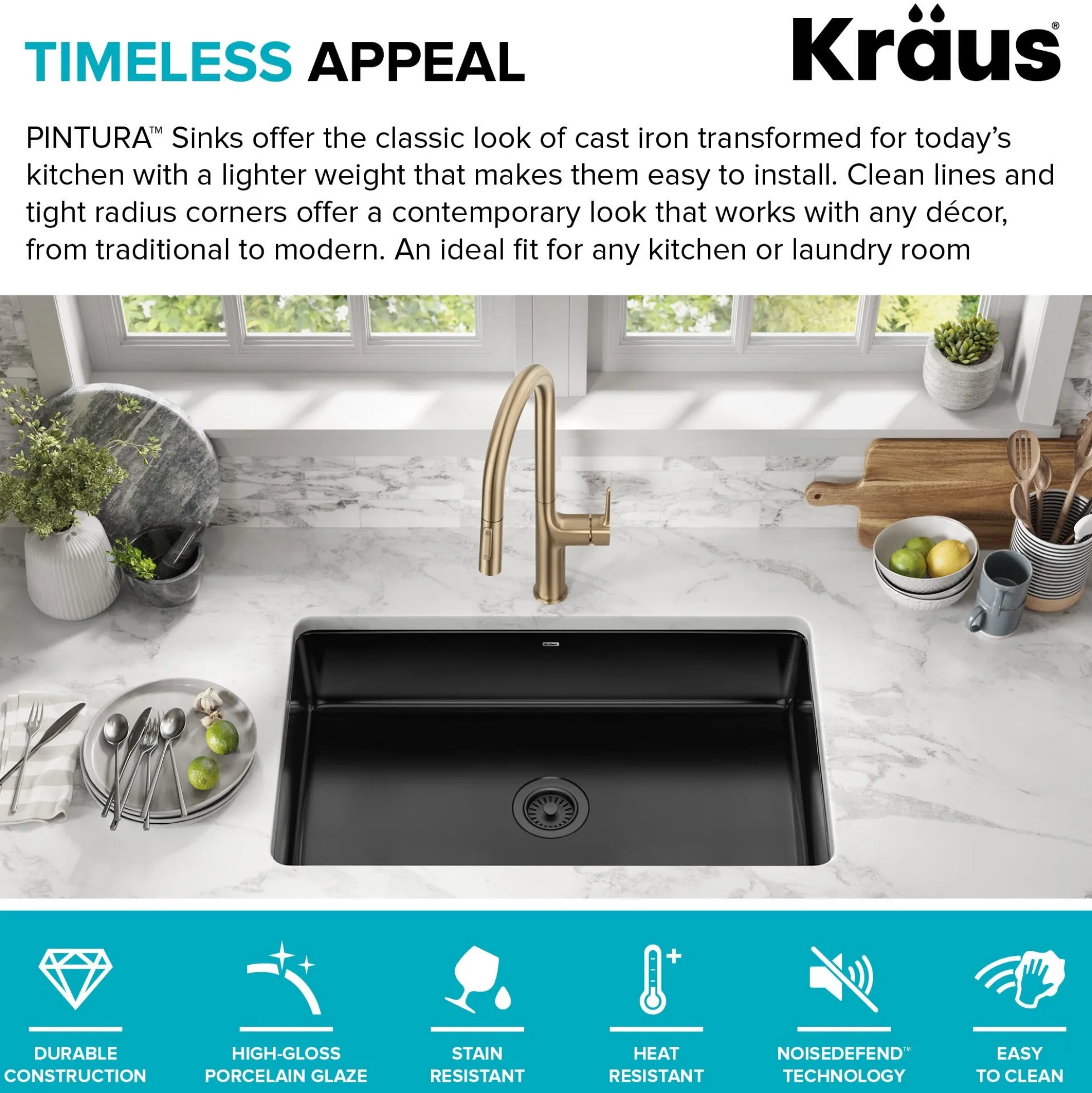 32” Undermount Porcelain Enameled Steel Single Bowl Kitchen Sink in Black