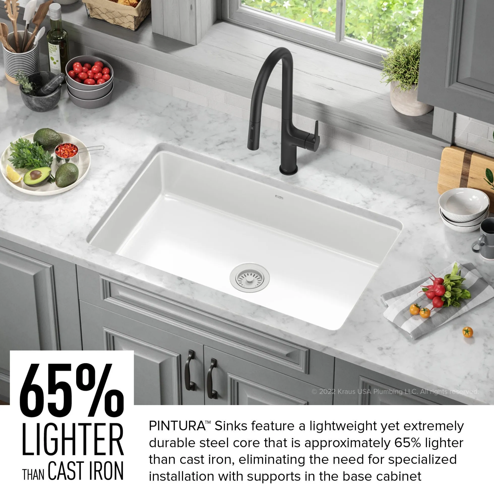 32” Undermount Porcelain Enameled Steel Single Bowl Kitchen Sink in White