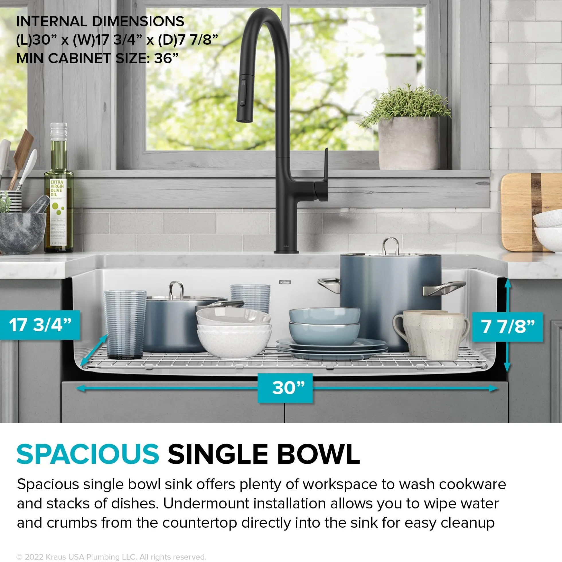 32” Undermount Porcelain Enameled Steel Single Bowl Kitchen Sink in White