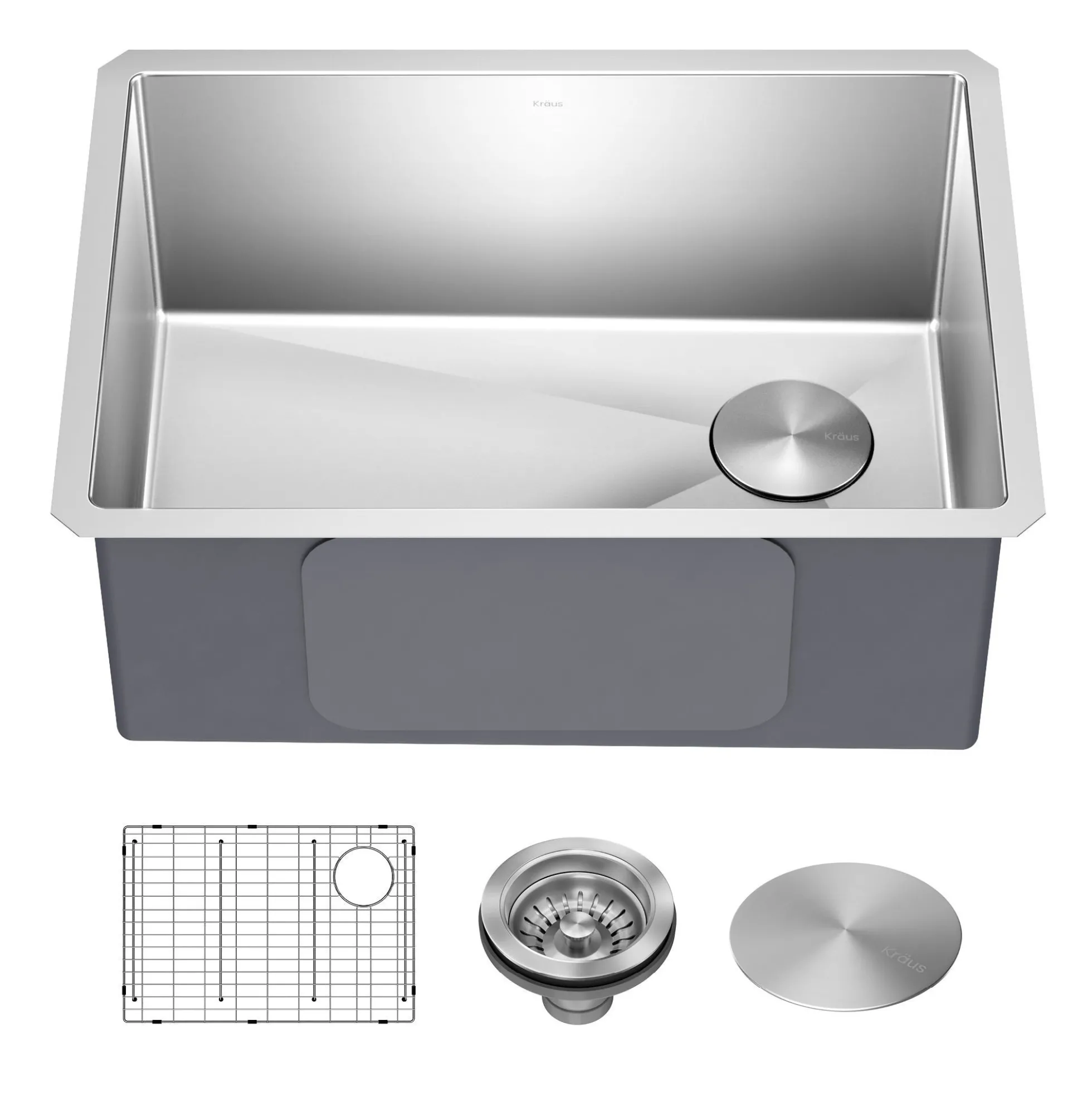 25" Undermount Single Bowl 16 Gauge Stainless Steel Kitchen Sink