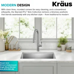 27" Undermount Single Bowl 16 Gauge Stainless Steel Kitchen Sink