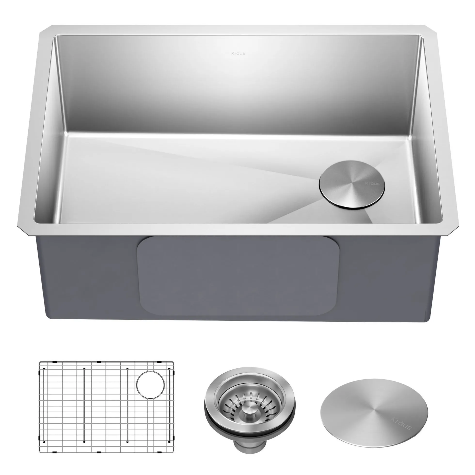 27" Undermount Single Bowl 16 Gauge Stainless Steel Kitchen Sink