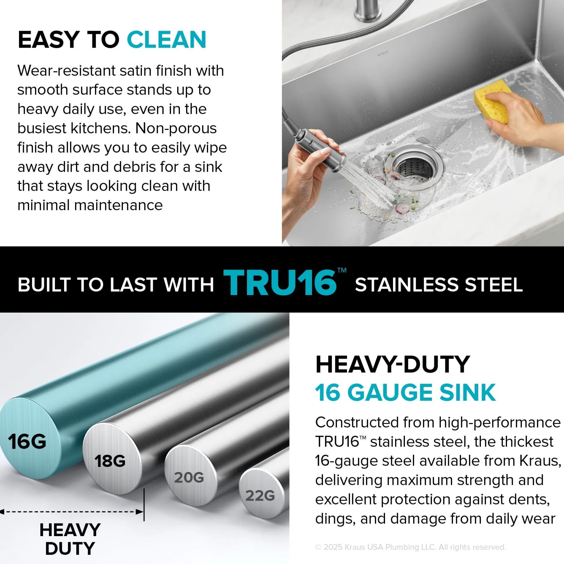 32" Undermount Single Bowl 16 Gauge Stainless Steel Kitchen Sink