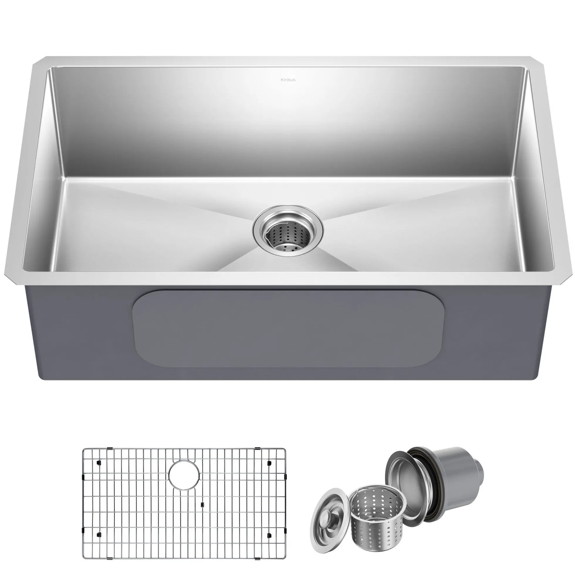 32" Undermount Single Bowl 16 Gauge Stainless Steel Kitchen Sink