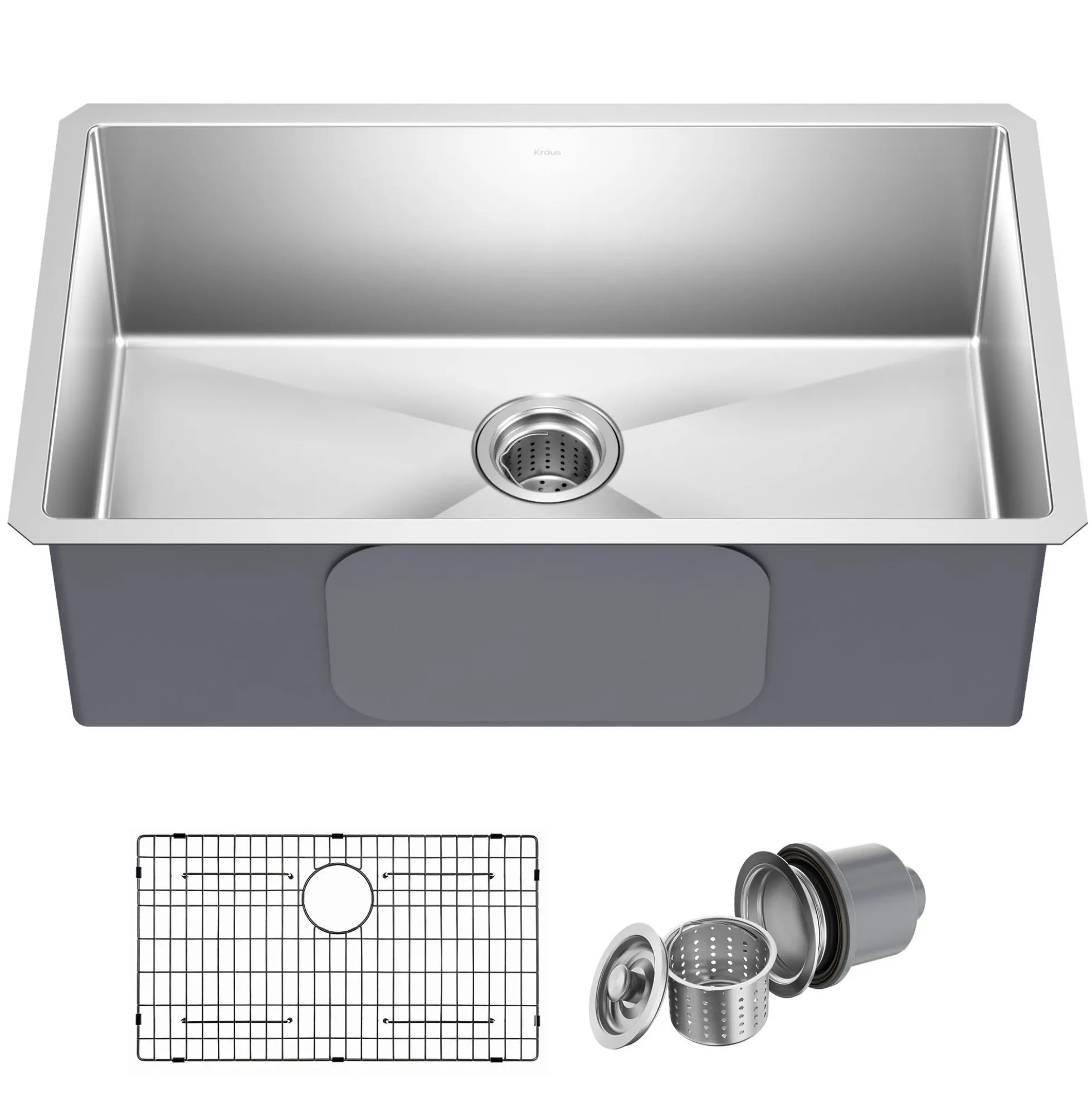 30" Undermount Single Bowl 16 Gauge Stainless Steel Kitchen Sink