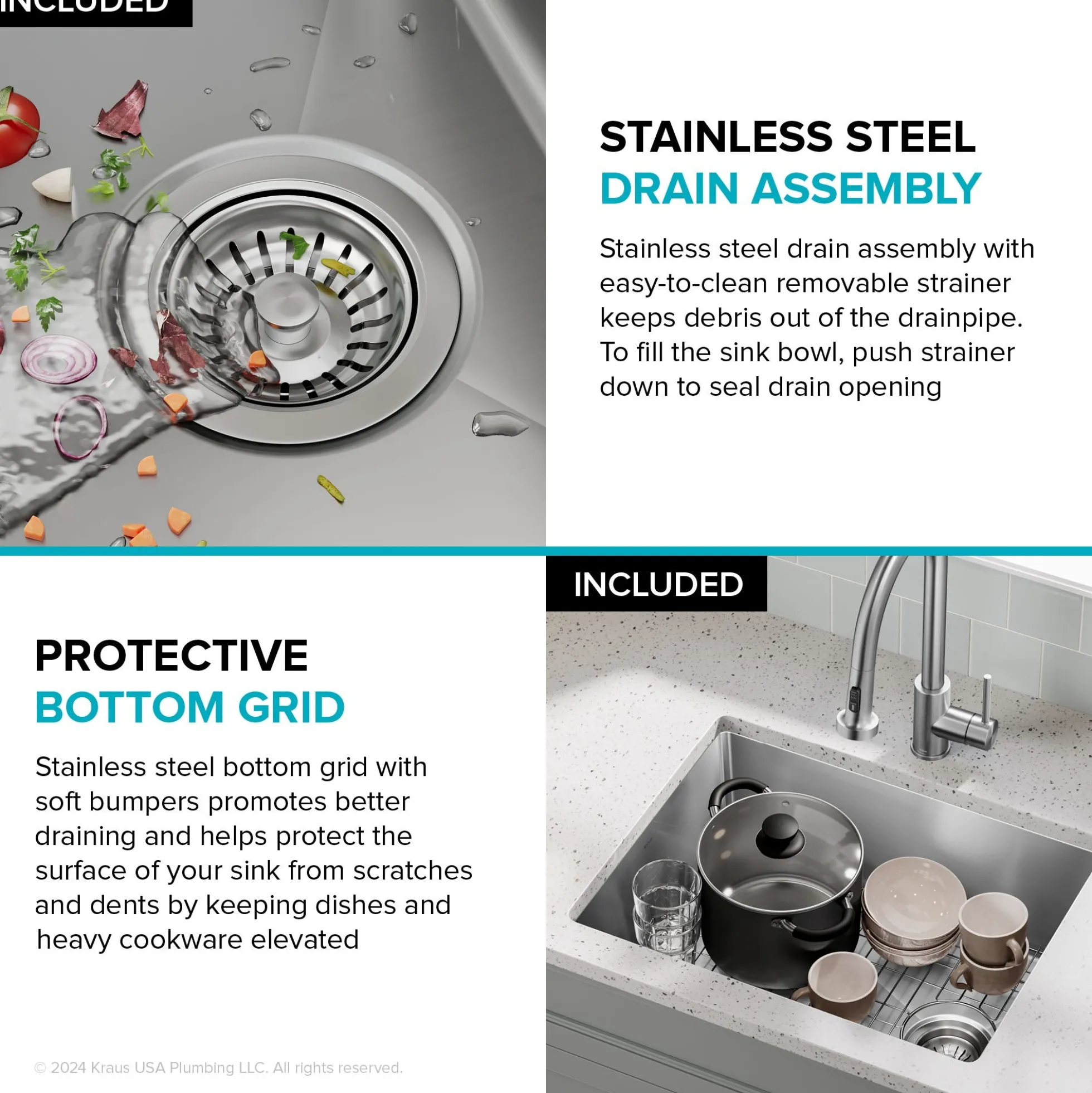25” Undermount Single Bowl 18-Gauge Stainless Steel Kitchen Sink