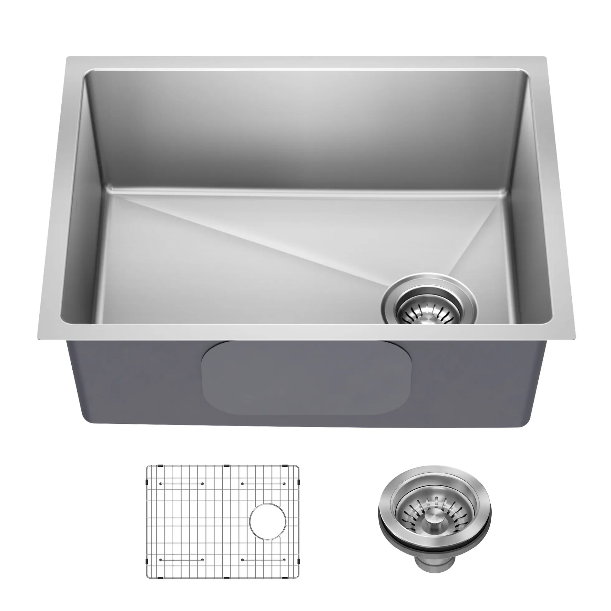25” Undermount Single Bowl 18-Gauge Stainless Steel Kitchen Sink