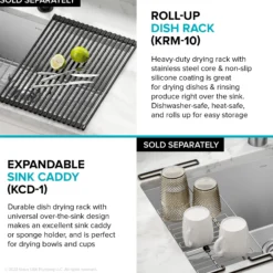 25” Undermount Single Bowl 18-Gauge Stainless Steel Kitchen Sink