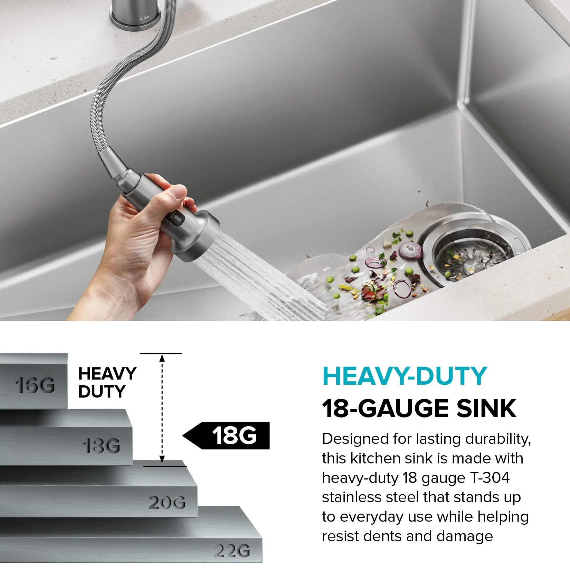 15” Undermount Single Bowl 18-Gauge Stainless Steel Kitchen Bar Sink