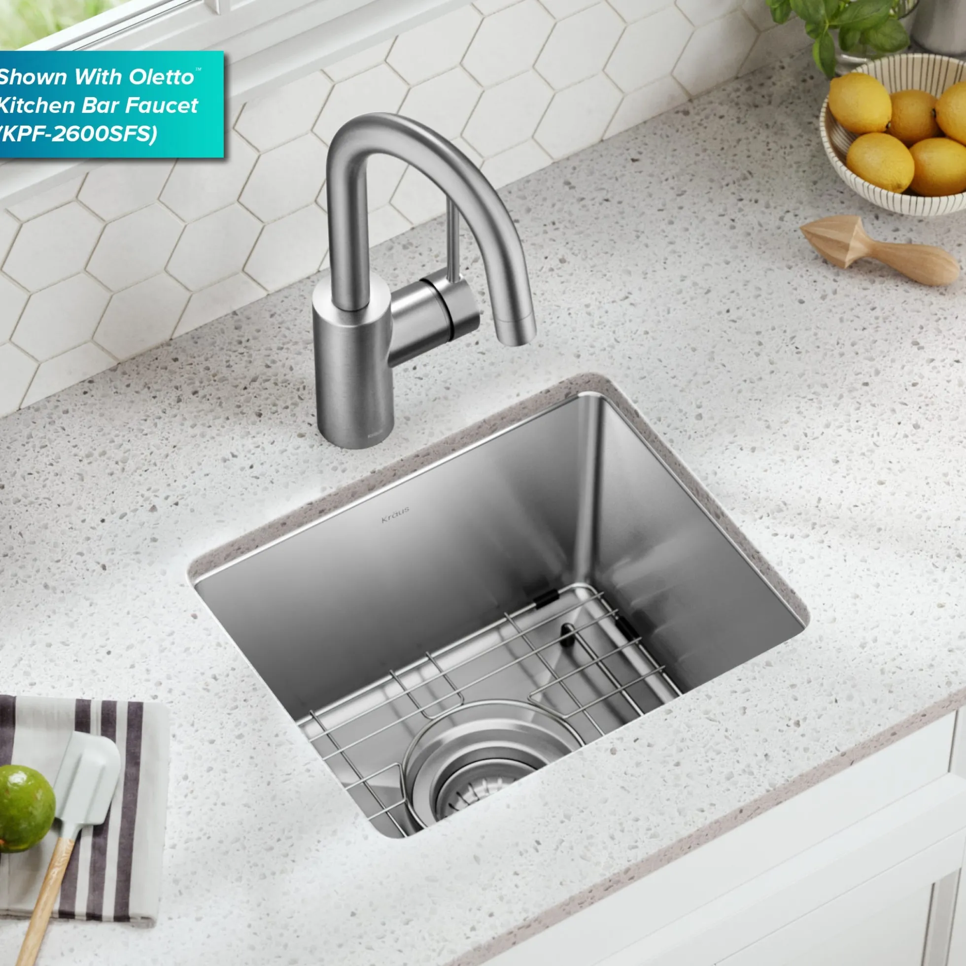 15” Undermount Single Bowl 18-Gauge Stainless Steel Kitchen Bar Sink