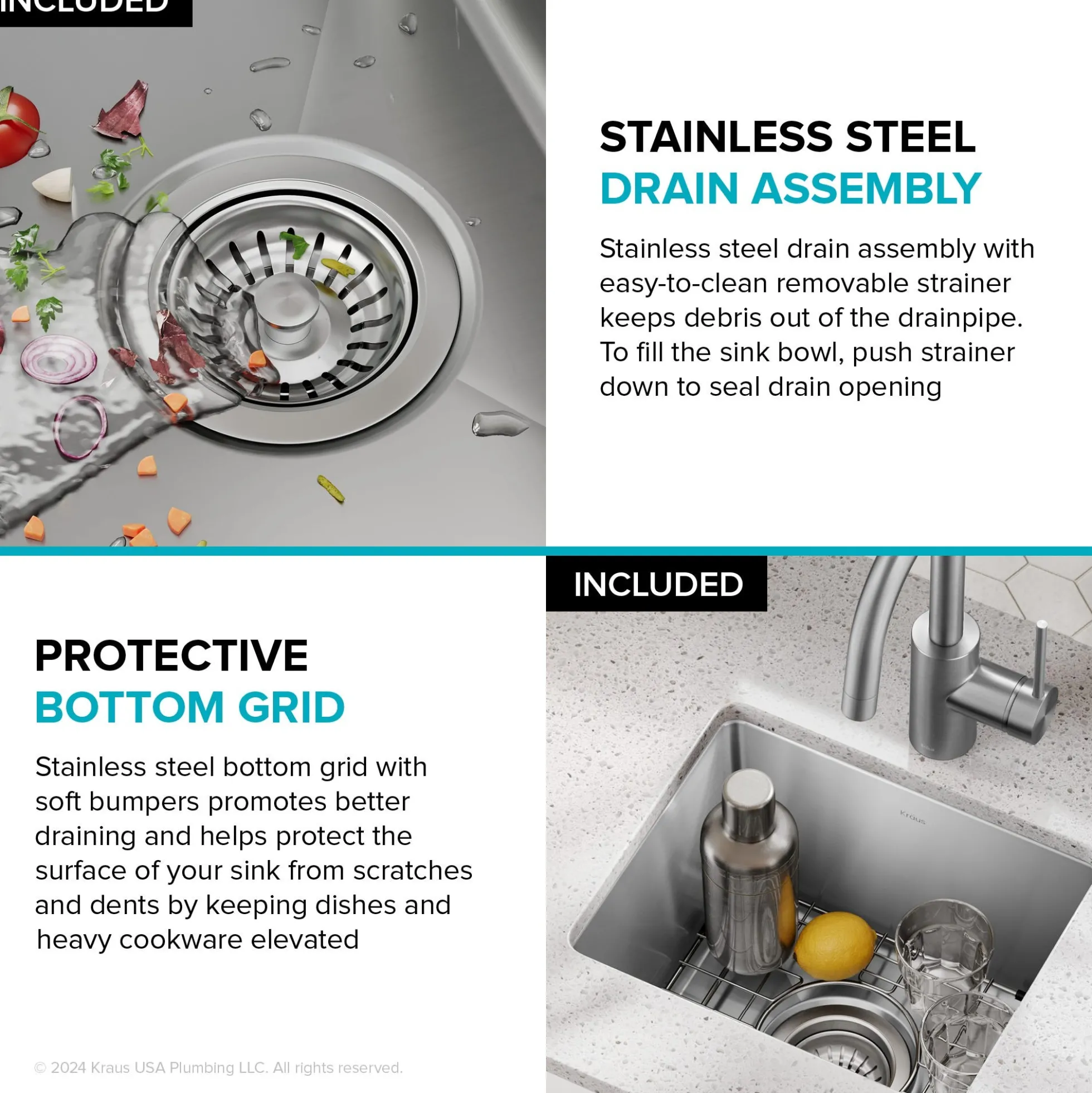 15” Undermount Single Bowl 18-Gauge Stainless Steel Kitchen Bar Sink