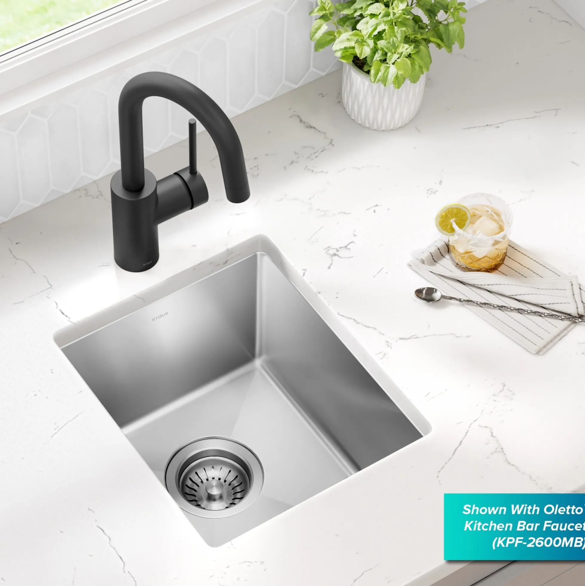 13" Undermount Single Bowl 16 Gauge Stainless Steel Bar Kitchen Sink