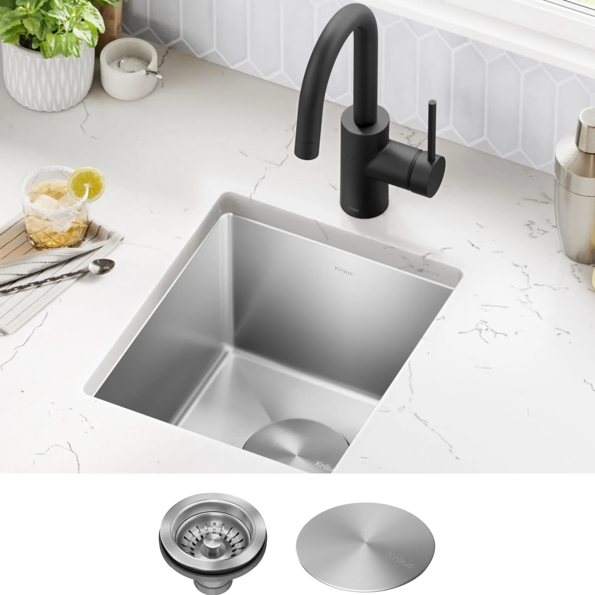 13" Undermount Single Bowl 16 Gauge Stainless Steel Bar Kitchen Sink