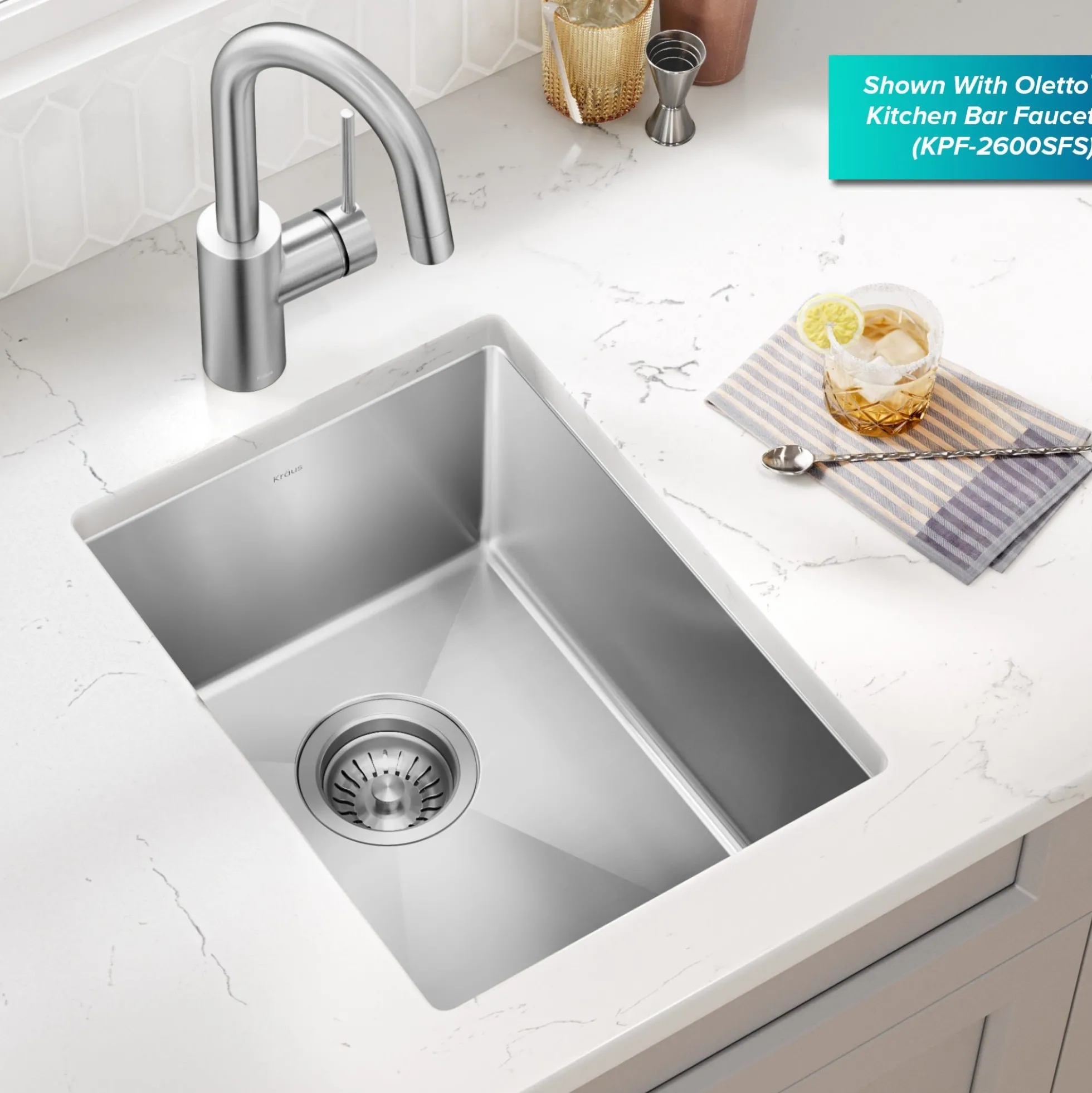 14" Undermount Single Bowl 16 Gauge Stainless Steel Bar Kitchen Sink