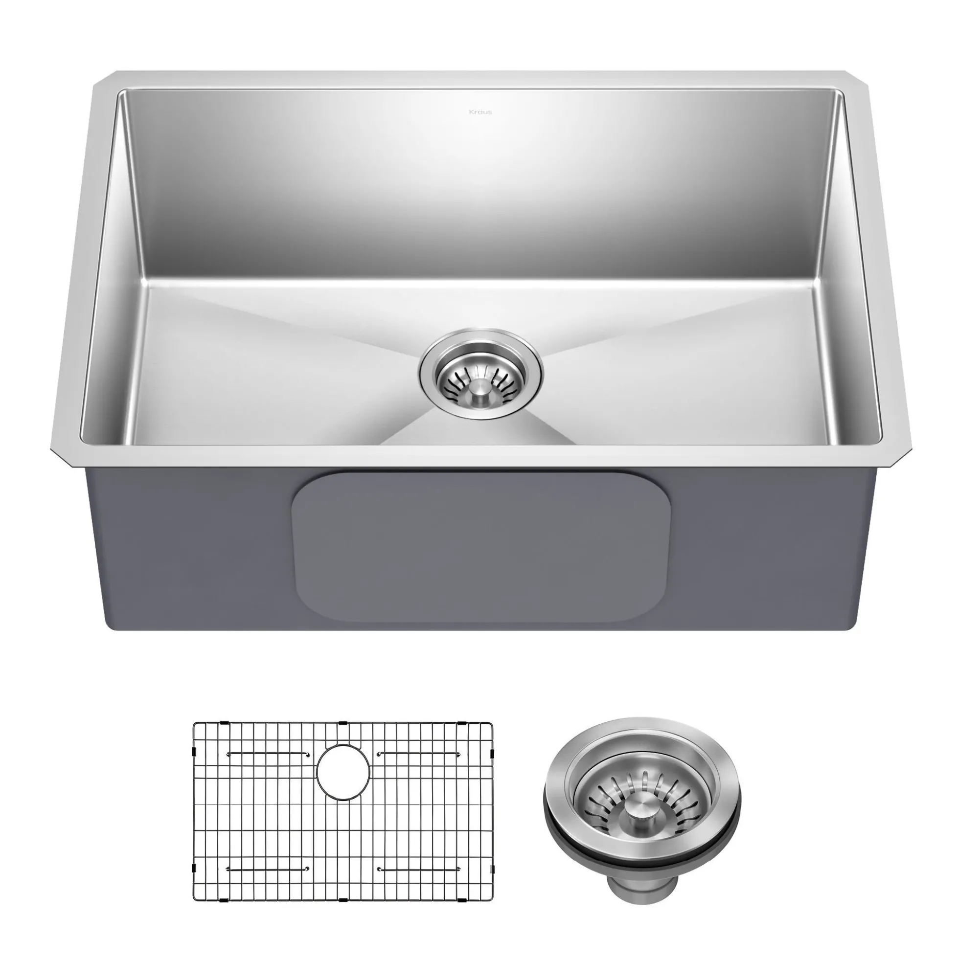 28" Undermount Single Bowl 16 Gauge Stainless Steel Kitchen Sink
