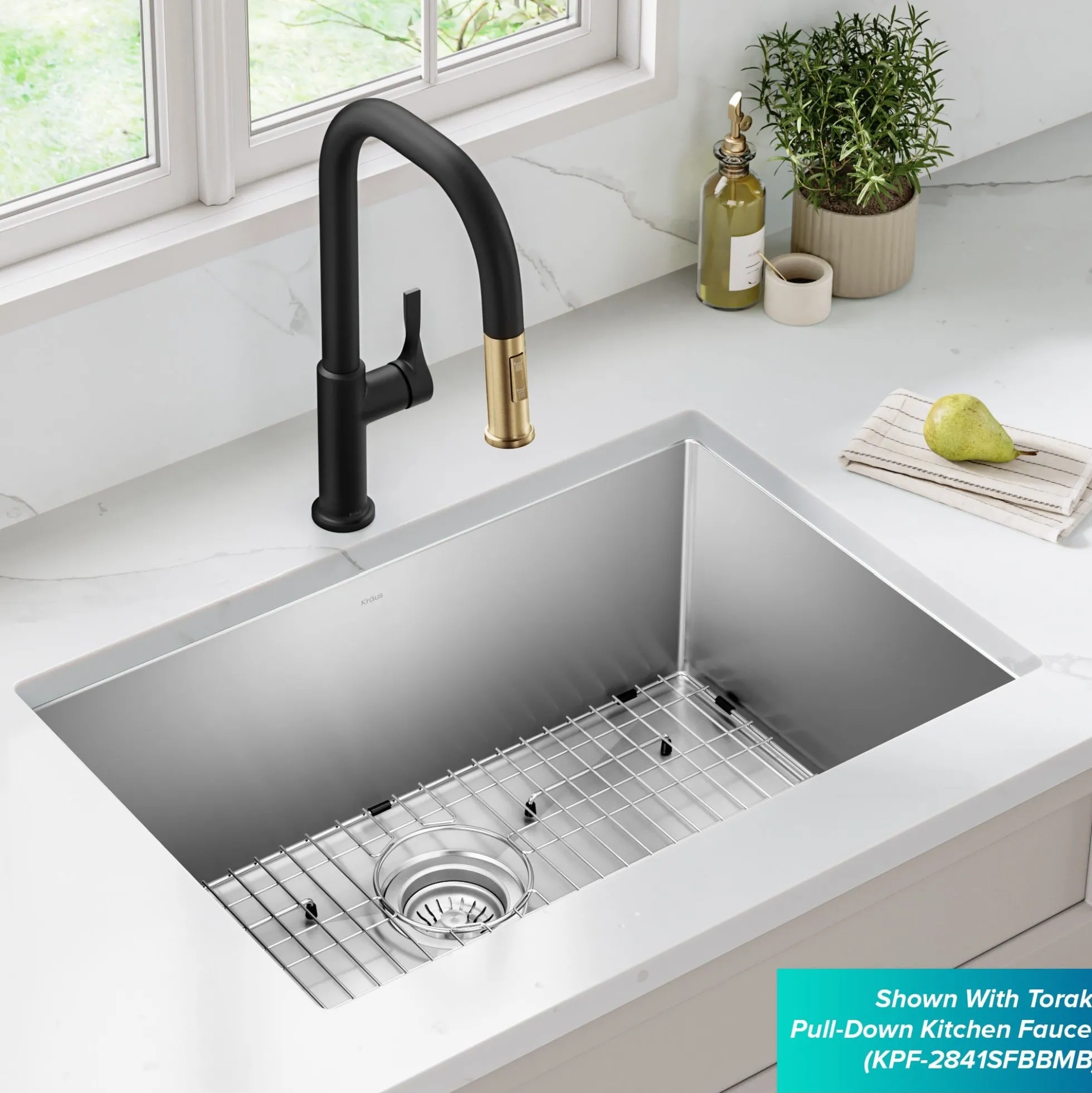 28" Undermount Single Bowl 16 Gauge Stainless Steel Kitchen Sink