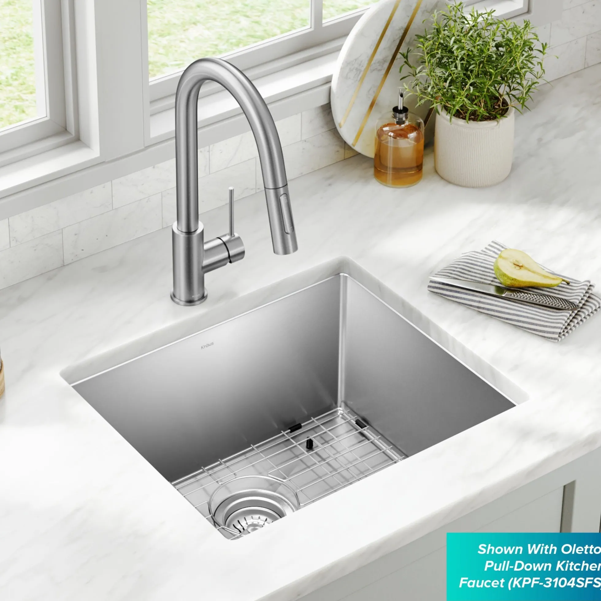 21" Undermount Single Bowl 16 Gauge Stainless Steel Kitchen Sink
