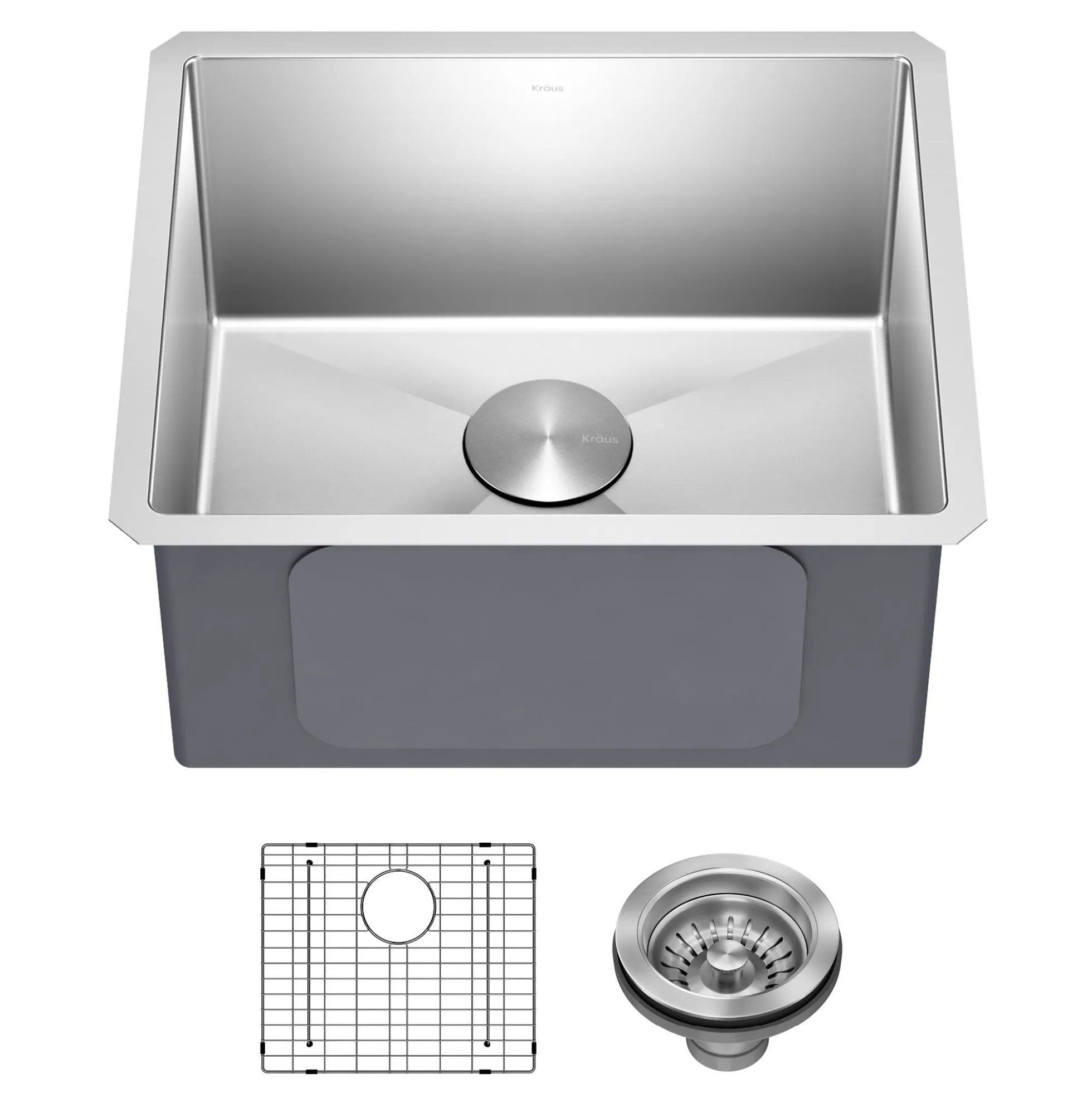 21" Undermount Single Bowl 16 Gauge Stainless Steel Kitchen Sink