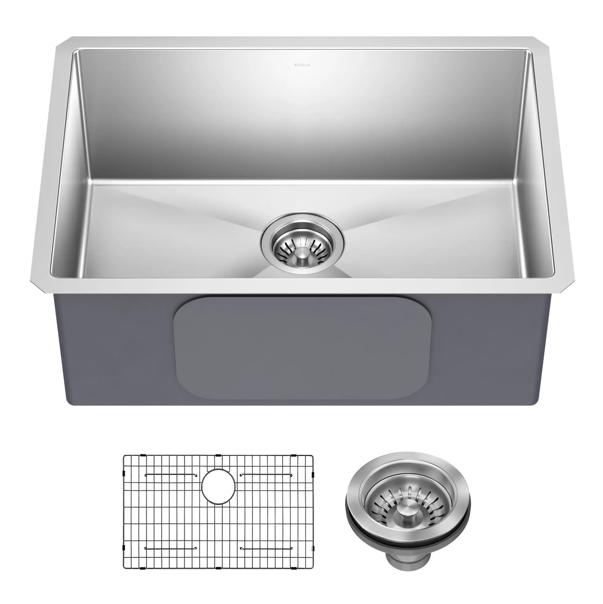 26" Undermount Single Bowl 16 Gauge Stainless Steel Kitchen Sink