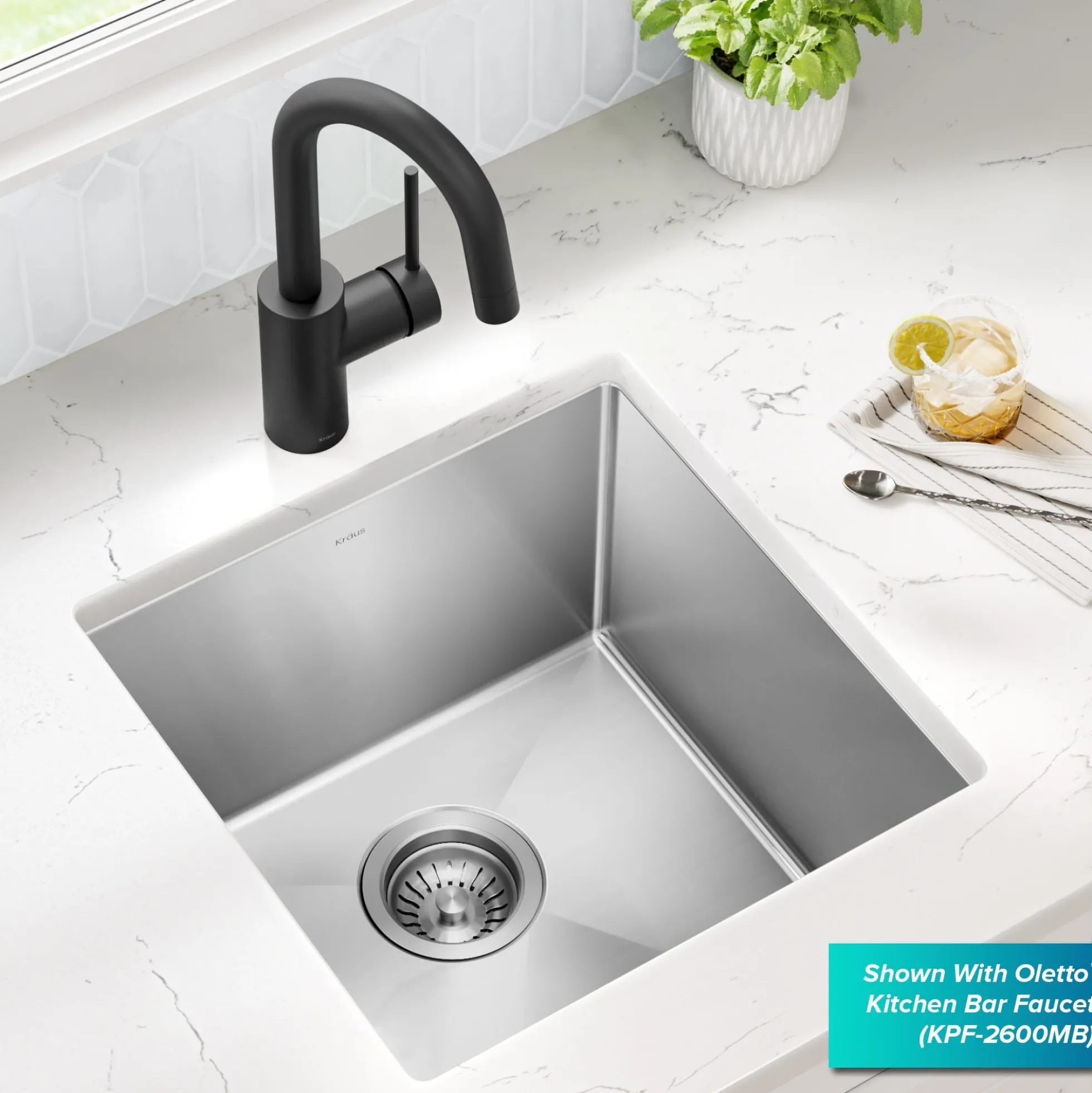 17" Undermount Single Bowl 16 Gauge Stainless Steel Bar Kitchen Sink