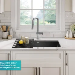 32” Undermount Single Bowl Granite Kitchen Sink in Black