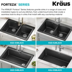32” Undermount Single Bowl Granite Kitchen Sink in Grey