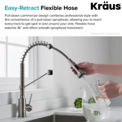 24" Undermount Utility Sink w/ Bolden Commercial Pull-Down Faucet and Soap Dispenser in Stainless Steel