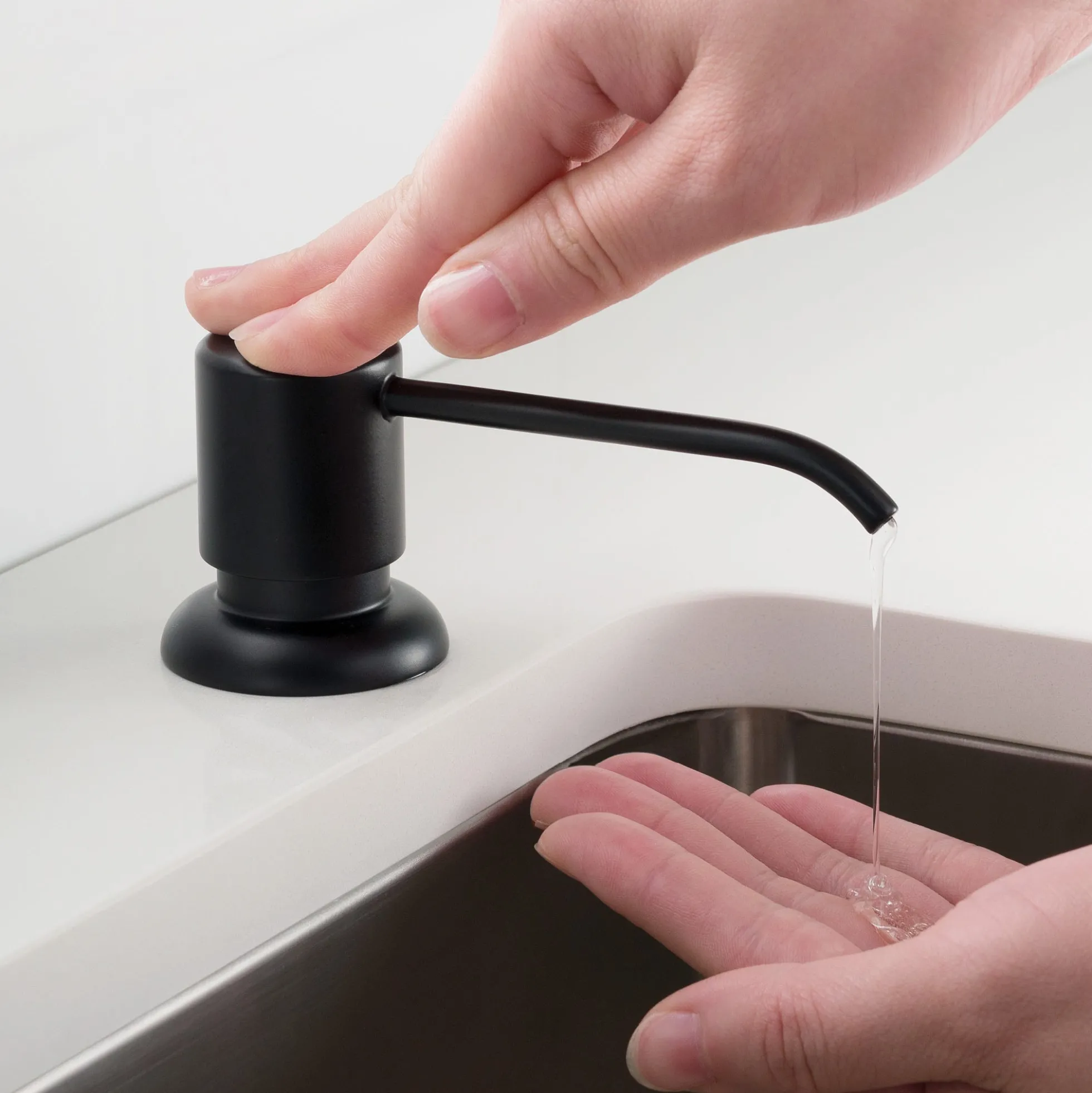 24" Undermount Utility Sink w/ Bolden Commercial Pull-Down Faucet and Soap Dispenser in Matte Black