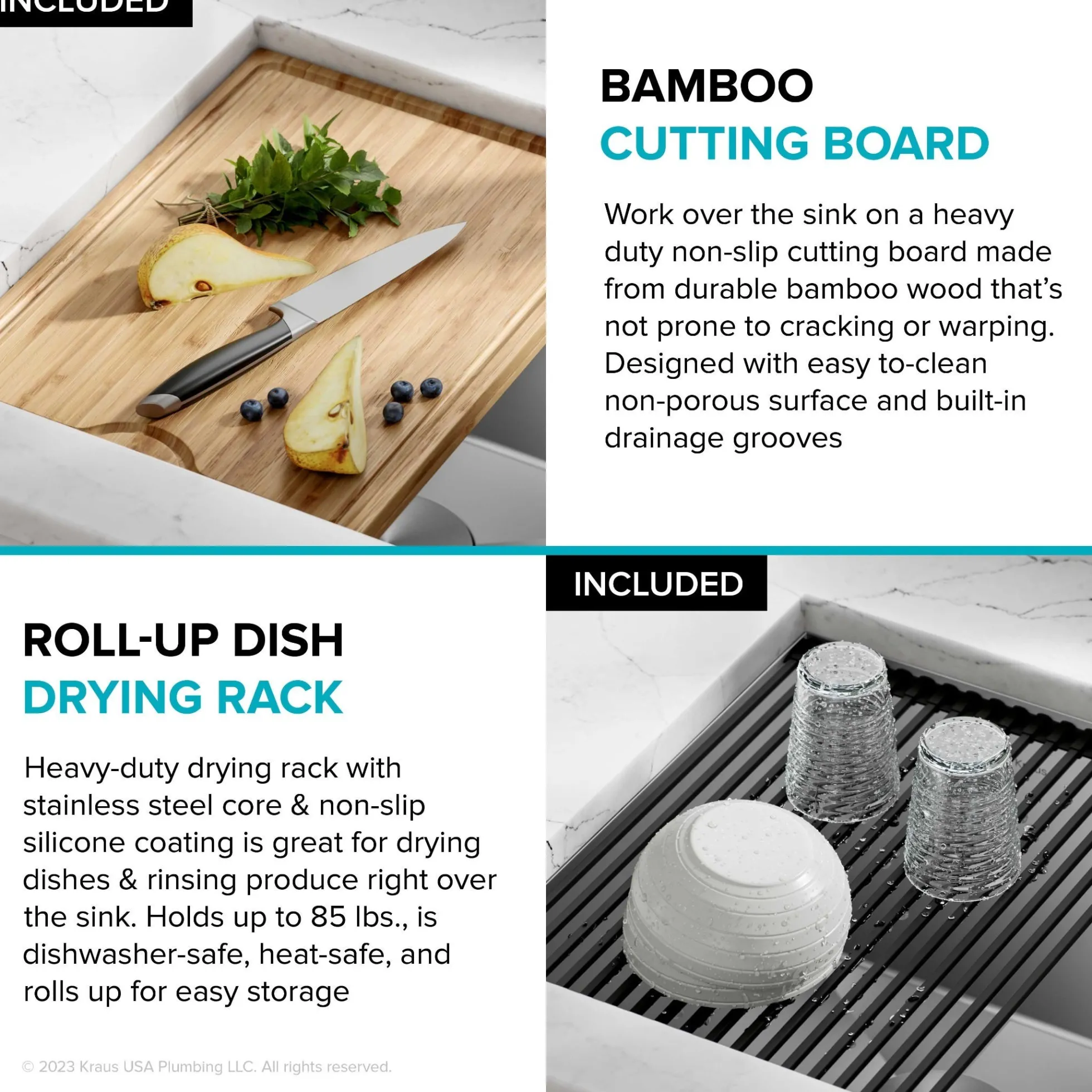 30" Undermount Workstation 16 Gauge Single Bowl Stainless Steel Kitchen Sink with Accessories