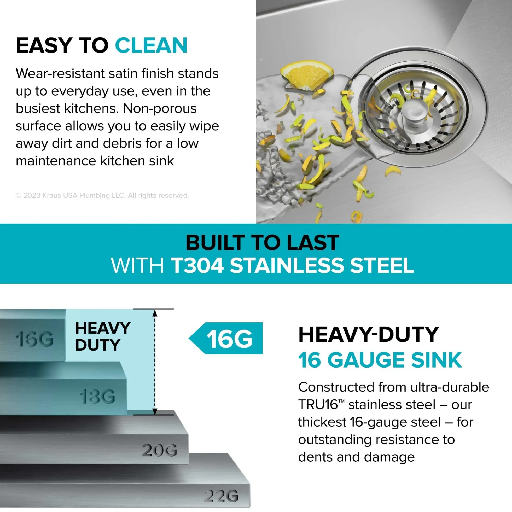 30" Undermount Workstation 16 Gauge Single Bowl Stainless Steel Kitchen Sink with Accessories
