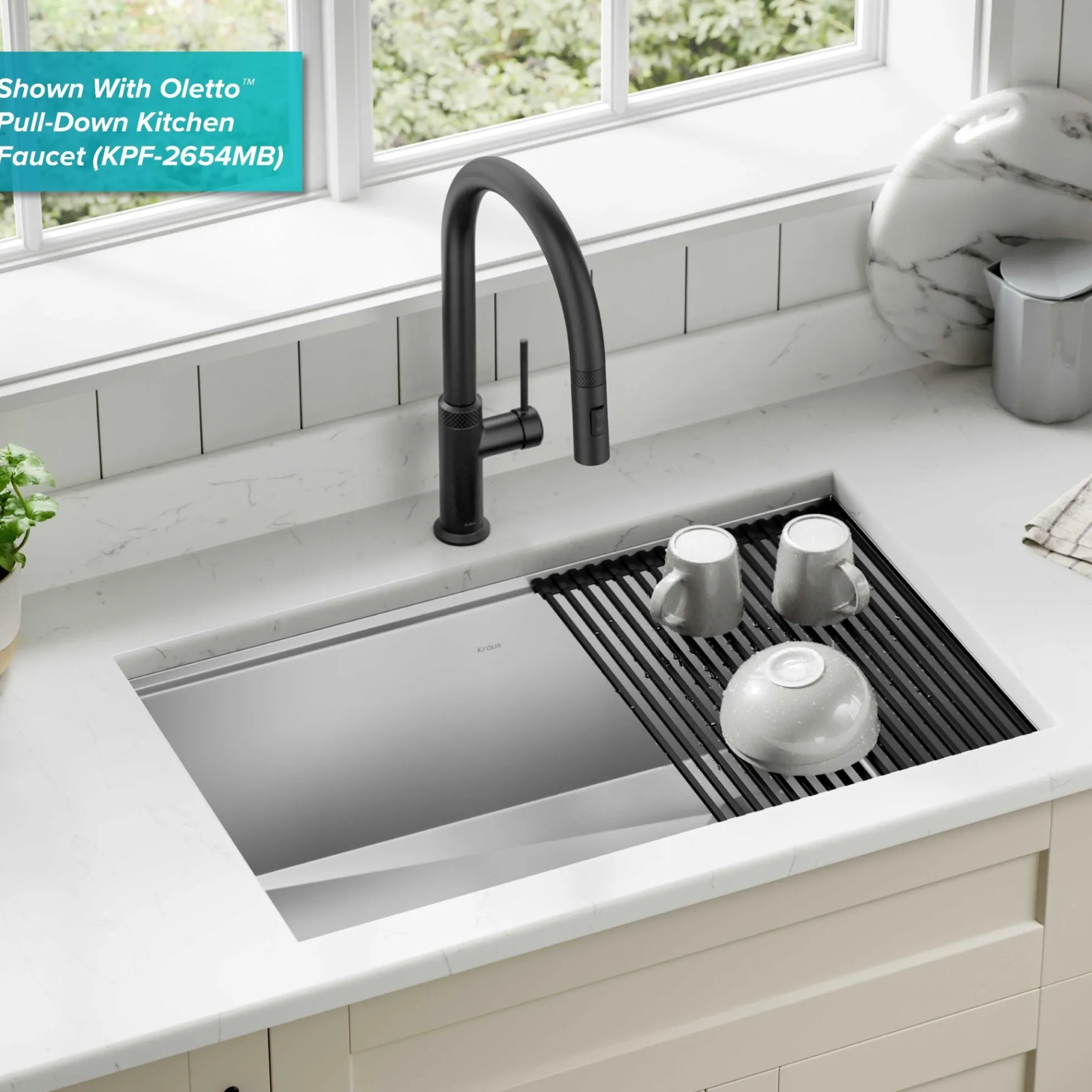 30" Undermount Workstation 16 Gauge Single Bowl Stainless Steel Kitchen Sink with Accessories