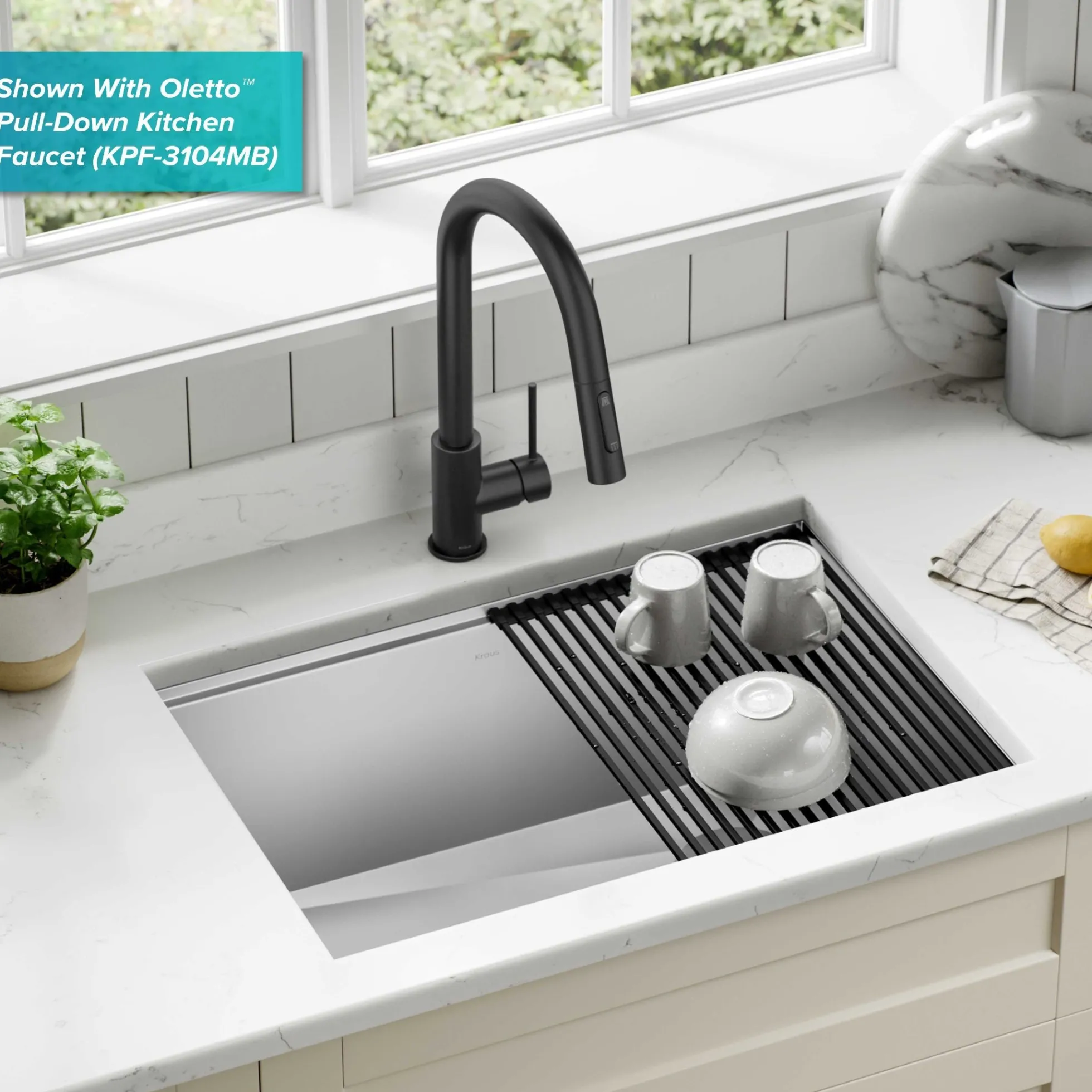 27" Undermount Workstation 16 Gauge Single Bowl Stainless Steel Kitchen Sink with Accessories