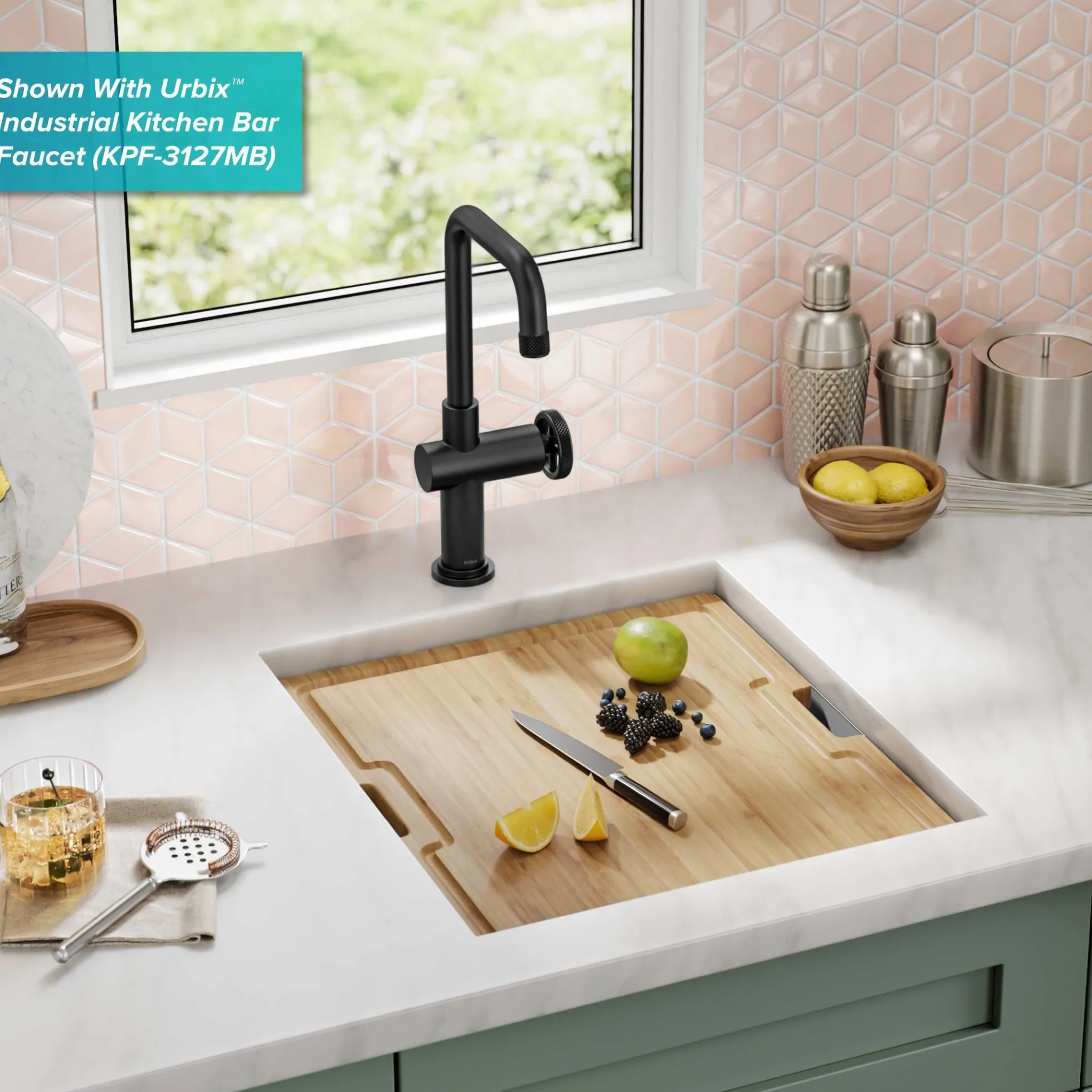 17" Undermount Workstation 16 Gauge Single Bowl Stainless Steel Bar Kitchen Sink with Accessories