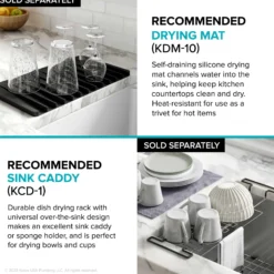 23" Undermount Workstation 16 Gauge Single Bowl Stainless Steel Kitchen Sink with Accessories