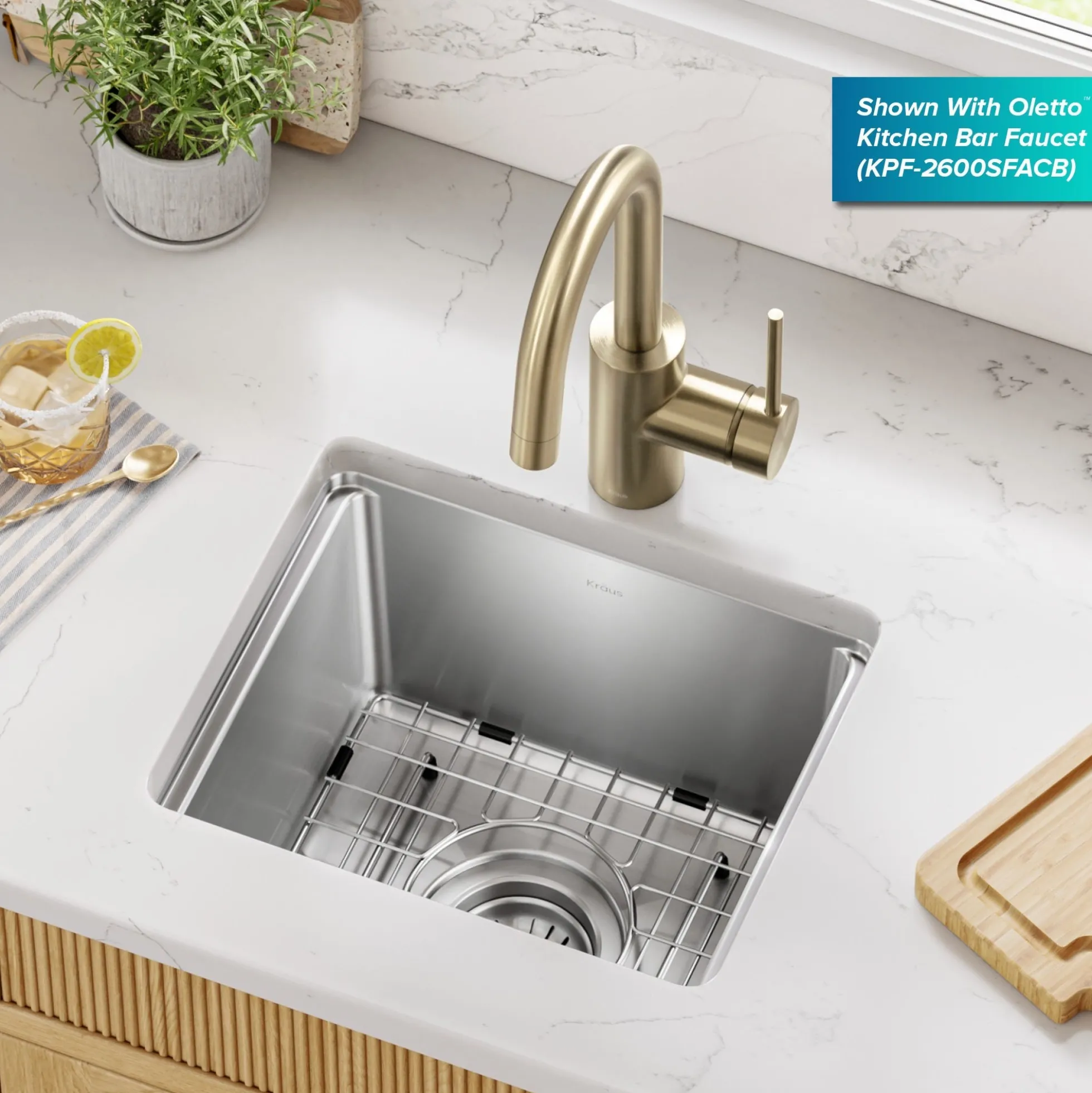 15”Undermount Workstation Single Bowl 18-Gauge Stainless SteelBarKitchen Sinkwith Accessories