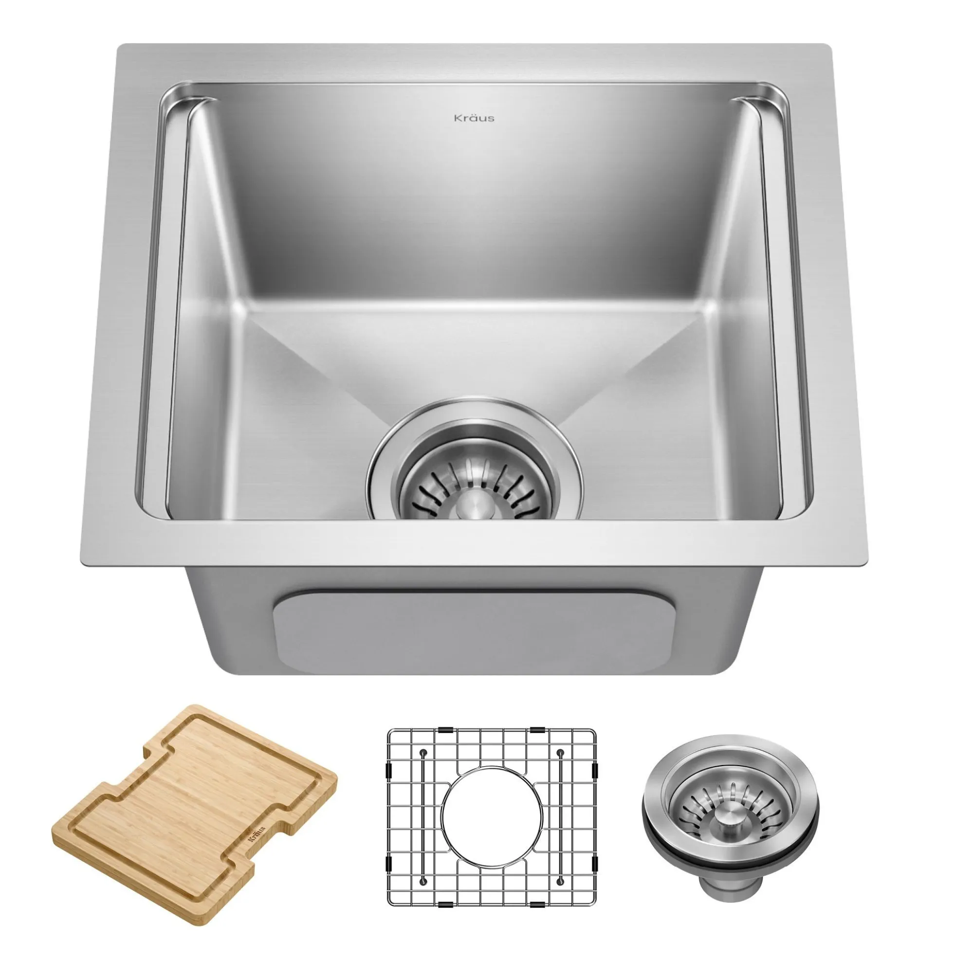 15”Undermount Workstation Single Bowl 18-Gauge Stainless SteelBarKitchen Sinkwith Accessories