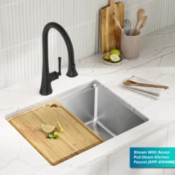 25”Undermount Workstation Single Bowl 18-GaugeStainless Steel Kitchen Sinkwith Accessories