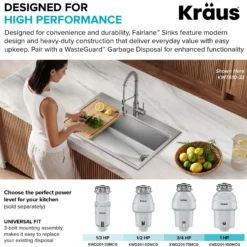 25”Undermount Workstation Single Bowl 18-GaugeStainless Steel Kitchen Sinkwith Accessories