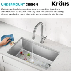 32” Undermount WorkstationSingle Bowl18-GaugeStainless Steel Kitchen Sinkwith Accessories