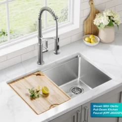 30”Undermount Workstation Single Bowl 18-GaugeStainless Steel Kitchen Sinkwith Accessories