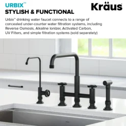 Urbix 100% Lead-Free Kitchen Water Filter Faucet in Matte Black